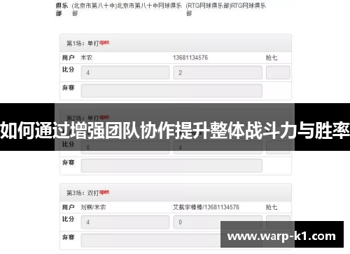 如何通过增强团队协作提升整体战斗力与胜率 如何通过增强团队协作提升整体战斗力与胜率