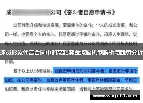 球员形象代言合同中的高额奖金激励机制解析与趋势分析